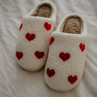 Fuzzy Heart Slippers
