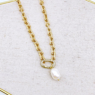 Treasure Jewels Pearl Clip Necklace