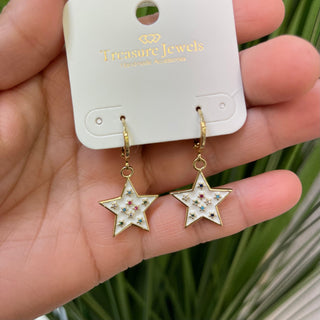 Treasure Jewels Colorful Star Earrings